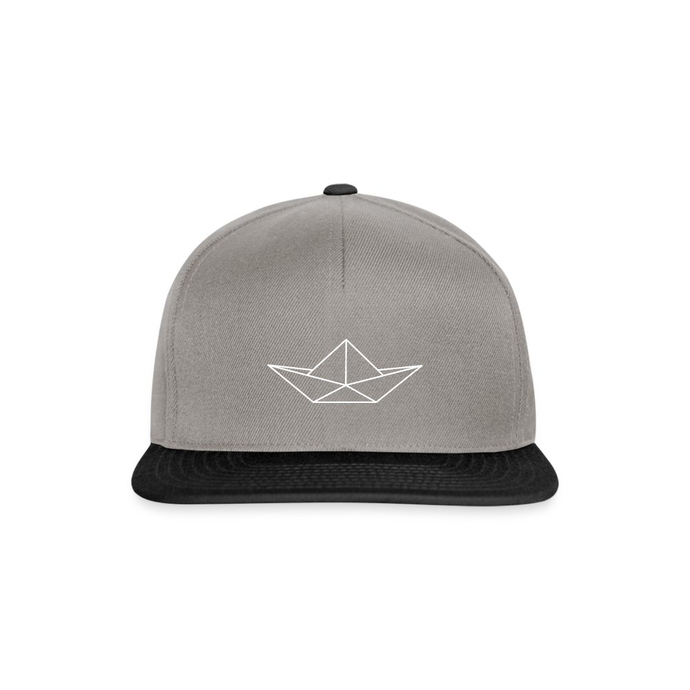 Snapback Cap - Origami Boot (weiss) - Graphit/Schwarz