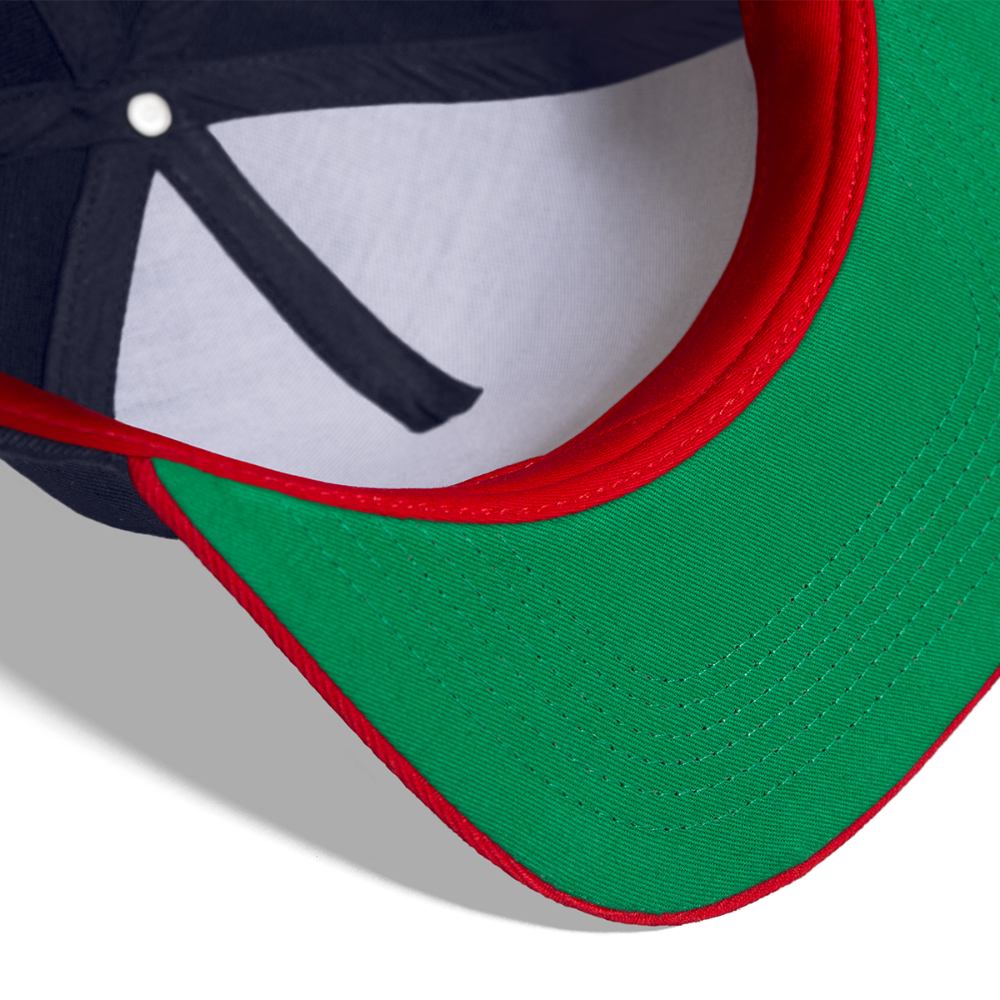 Snapback Cap - Origami Boot (weiss) - Navy/Rot