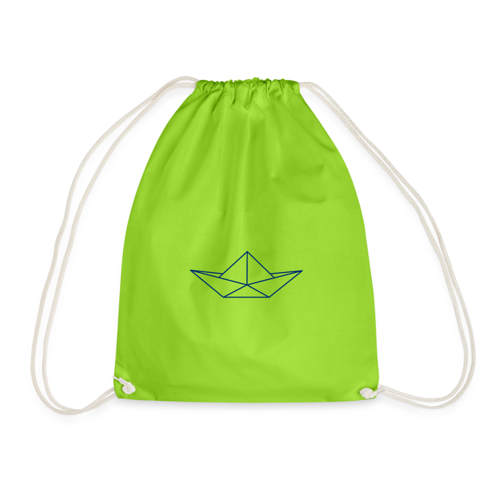 Turnbeutel - Origami Boot - Neongrün