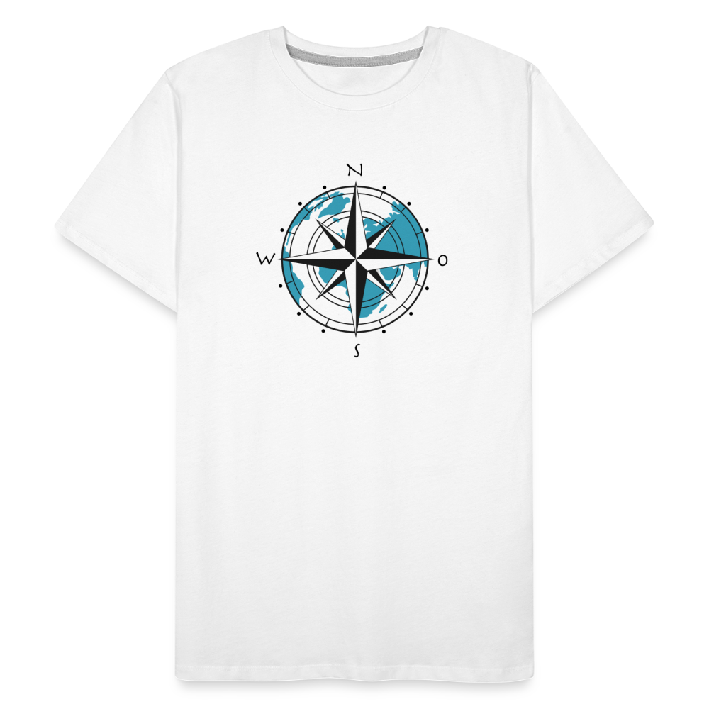 Männer Premium Bio T-Shirt - Kompass - weiß