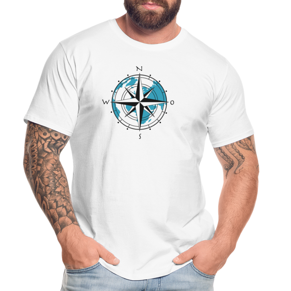 Männer Premium Bio T-Shirt - Kompass - weiß