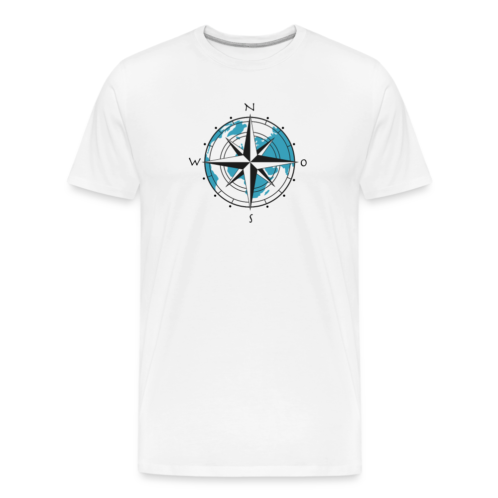 Männer Premium Bio T-Shirt - Kompass - weiß