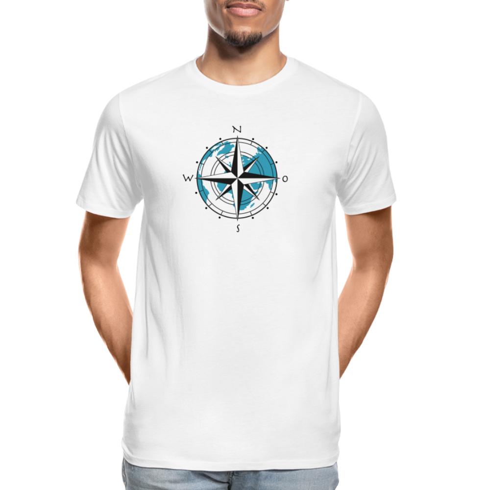 Männer Premium Bio T-Shirt - Kompass - weiß
