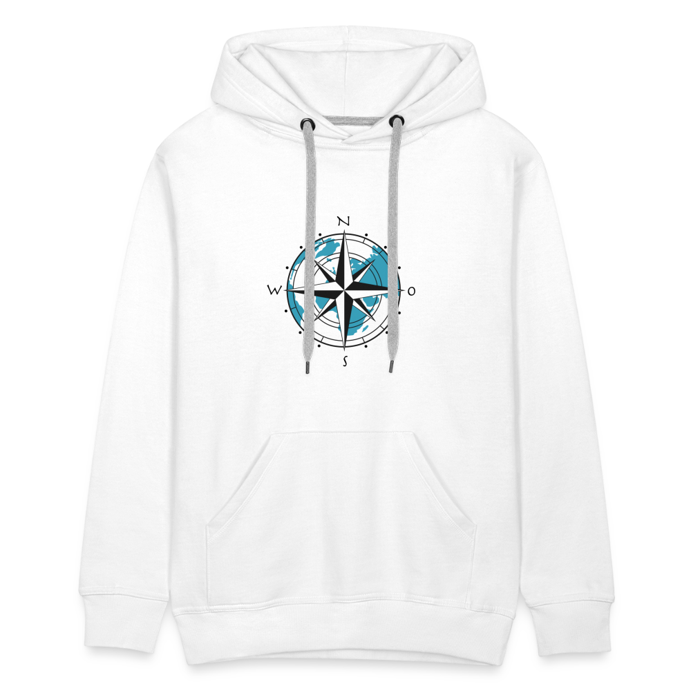 Männer Premium Hoodie - Kompass - weiß