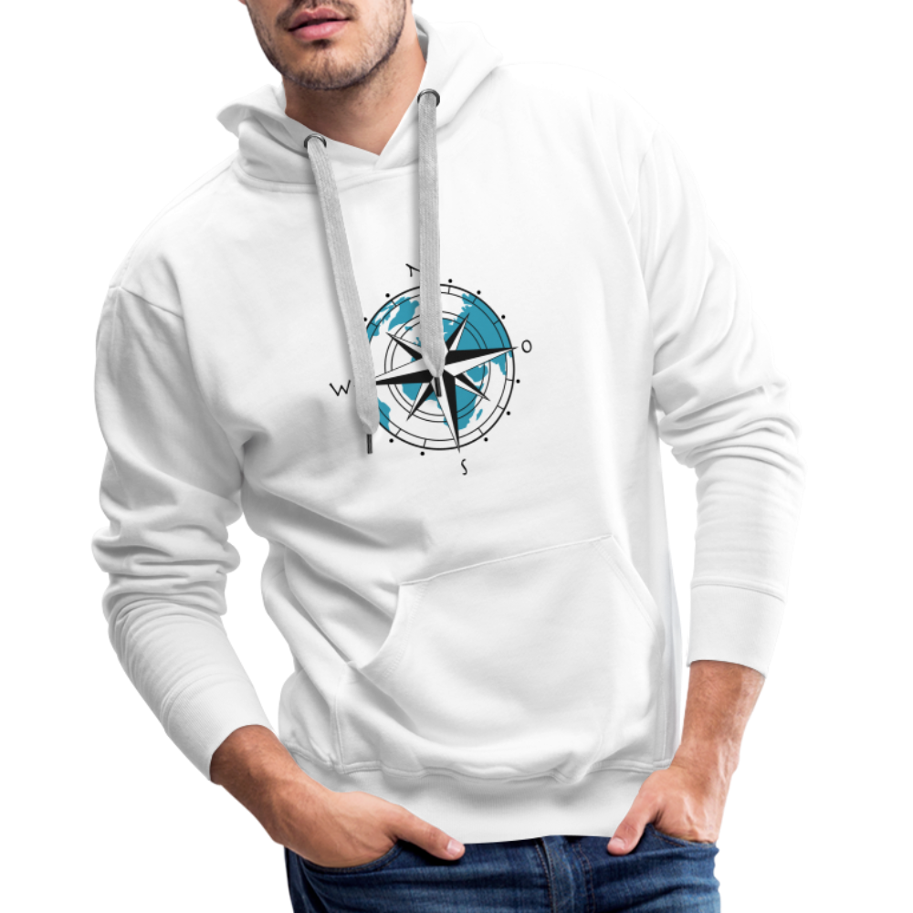Männer Premium Hoodie - Kompass - weiß