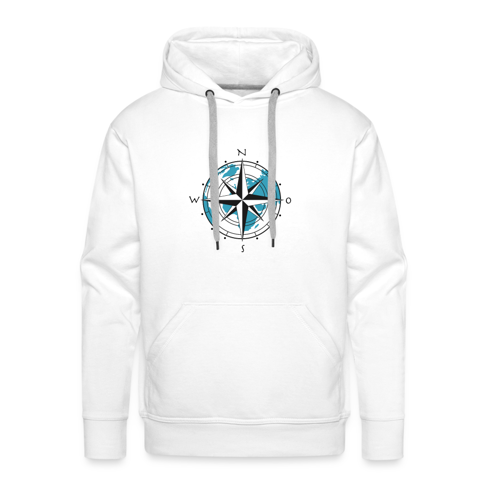 Männer Premium Hoodie - Kompass - weiß