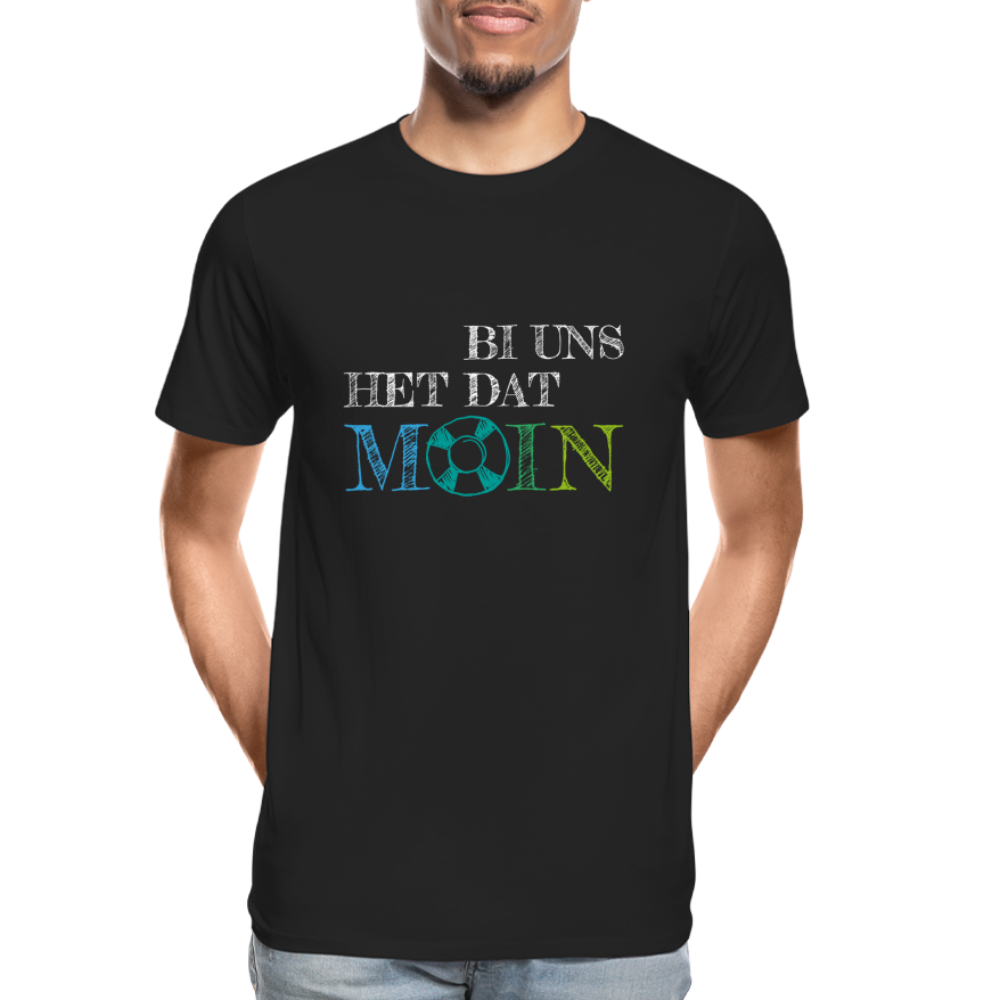 Männer Premium Bio T-Shirt - Bi uns het dat Moin (weiss) - Schwarz