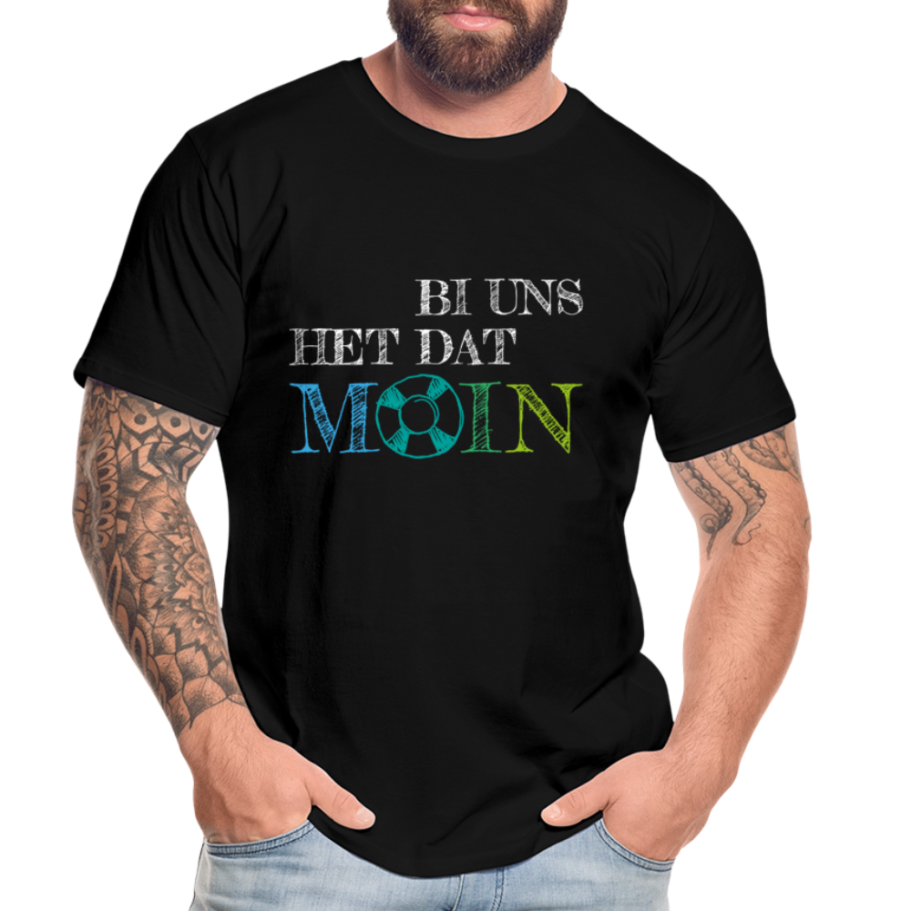 Männer Premium Bio T-Shirt - Bi uns het dat Moin (weiss) - Schwarz
