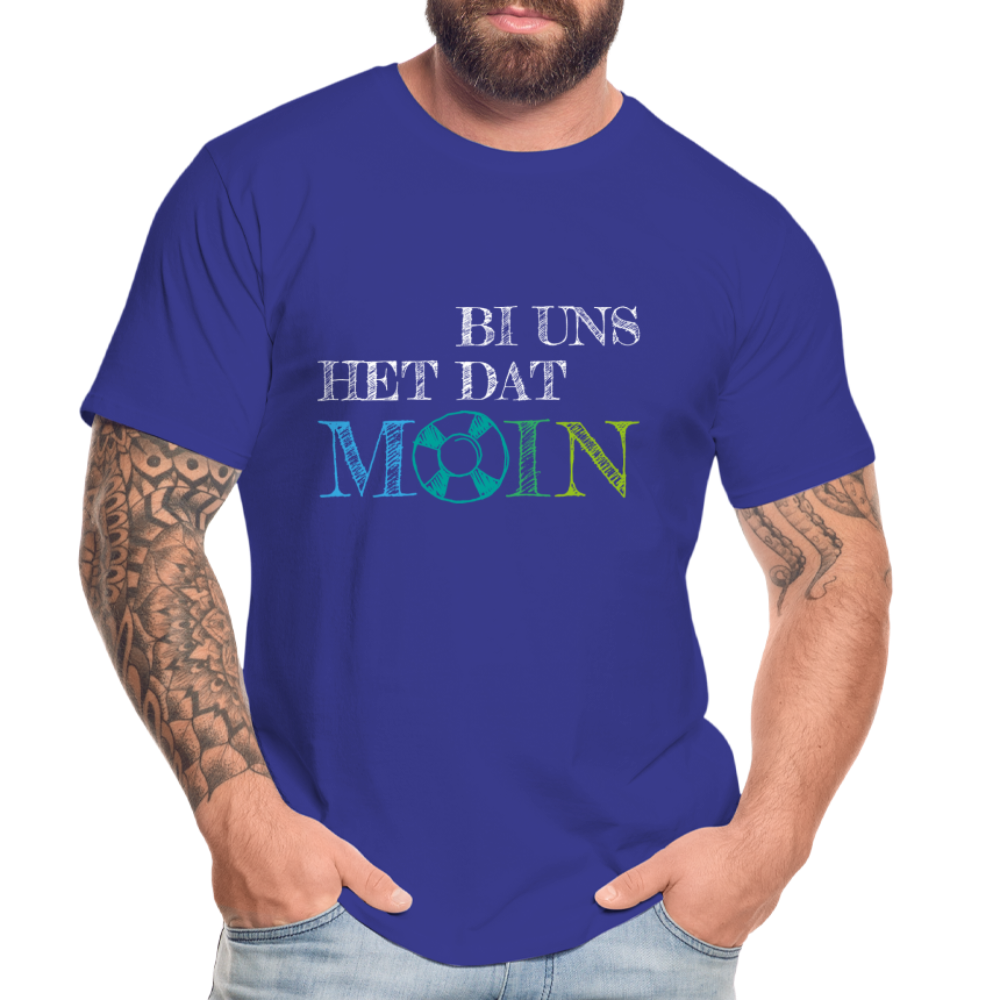 Männer Premium Bio T-Shirt - Bi uns het dat Moin (weiss) - Königsblau