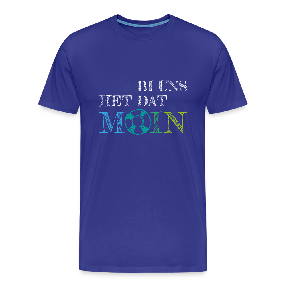 Männer Premium Bio T-Shirt - Bi uns het dat Moin (weiss) - Königsblau