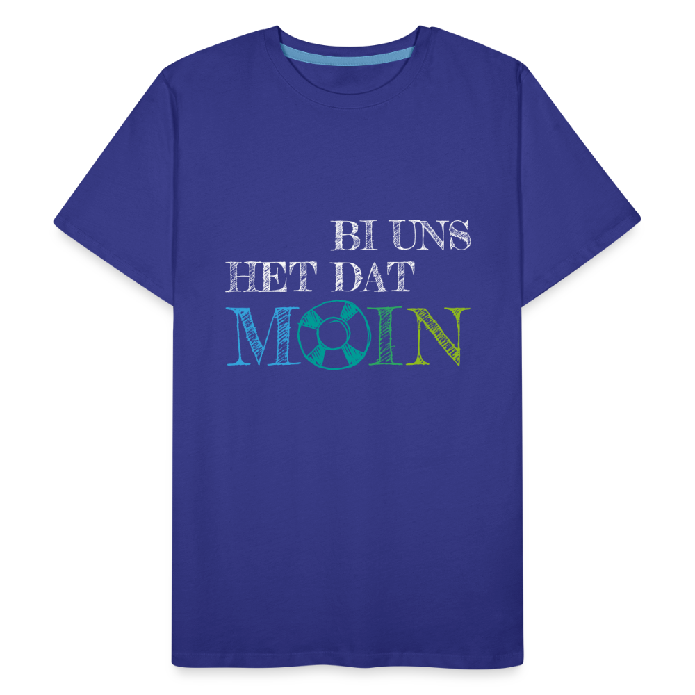 Männer Premium Bio T-Shirt - Bi uns het dat Moin (weiss) - Königsblau
