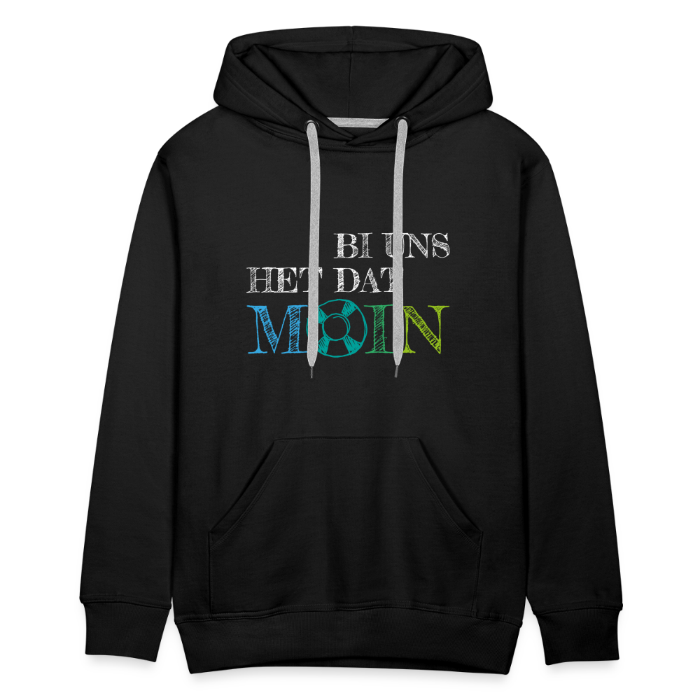 Männer Premium Hoodie- Bi uns het dat Moin (weiss) - Schwarz