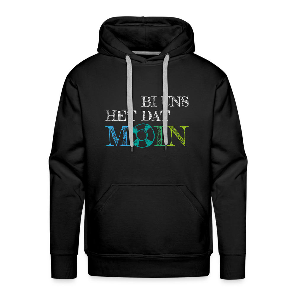 Männer Premium Hoodie- Bi uns het dat Moin (weiss) - Schwarz