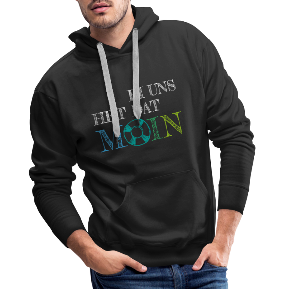 Männer Premium Hoodie- Bi uns het dat Moin (weiss) - Schwarz