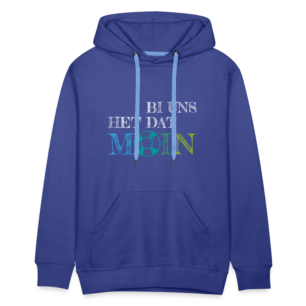 Männer Premium Hoodie- Bi uns het dat Moin (weiss) - Königsblau