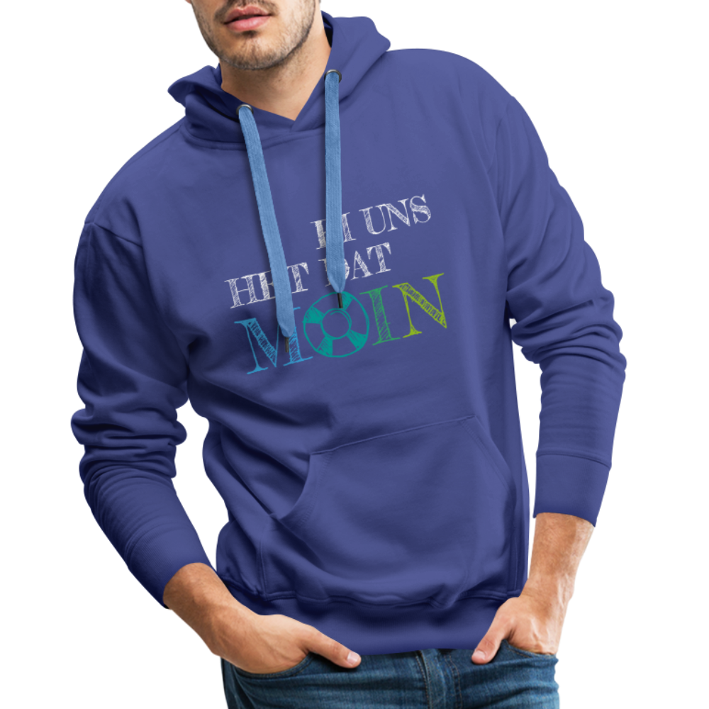 Männer Premium Hoodie- Bi uns het dat Moin (weiss) - Königsblau