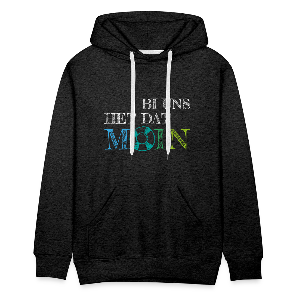 Männer Premium Hoodie- Bi uns het dat Moin (weiss) - Anthrazit