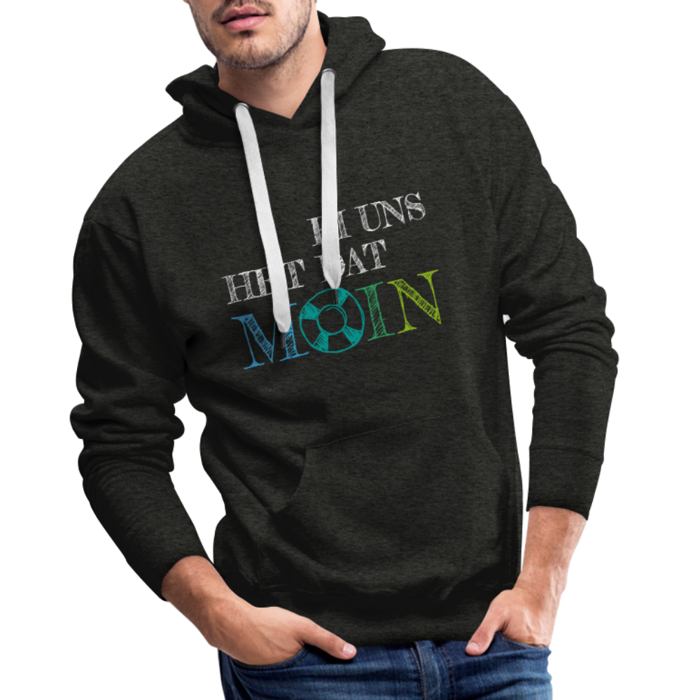 Männer Premium Hoodie- Bi uns het dat Moin (weiss) - Anthrazit