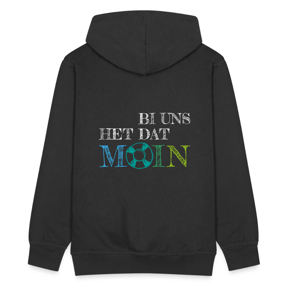 Männer Premium Kapuzenjacke - Bi uns het dat Moin (weiss) - Schwarz