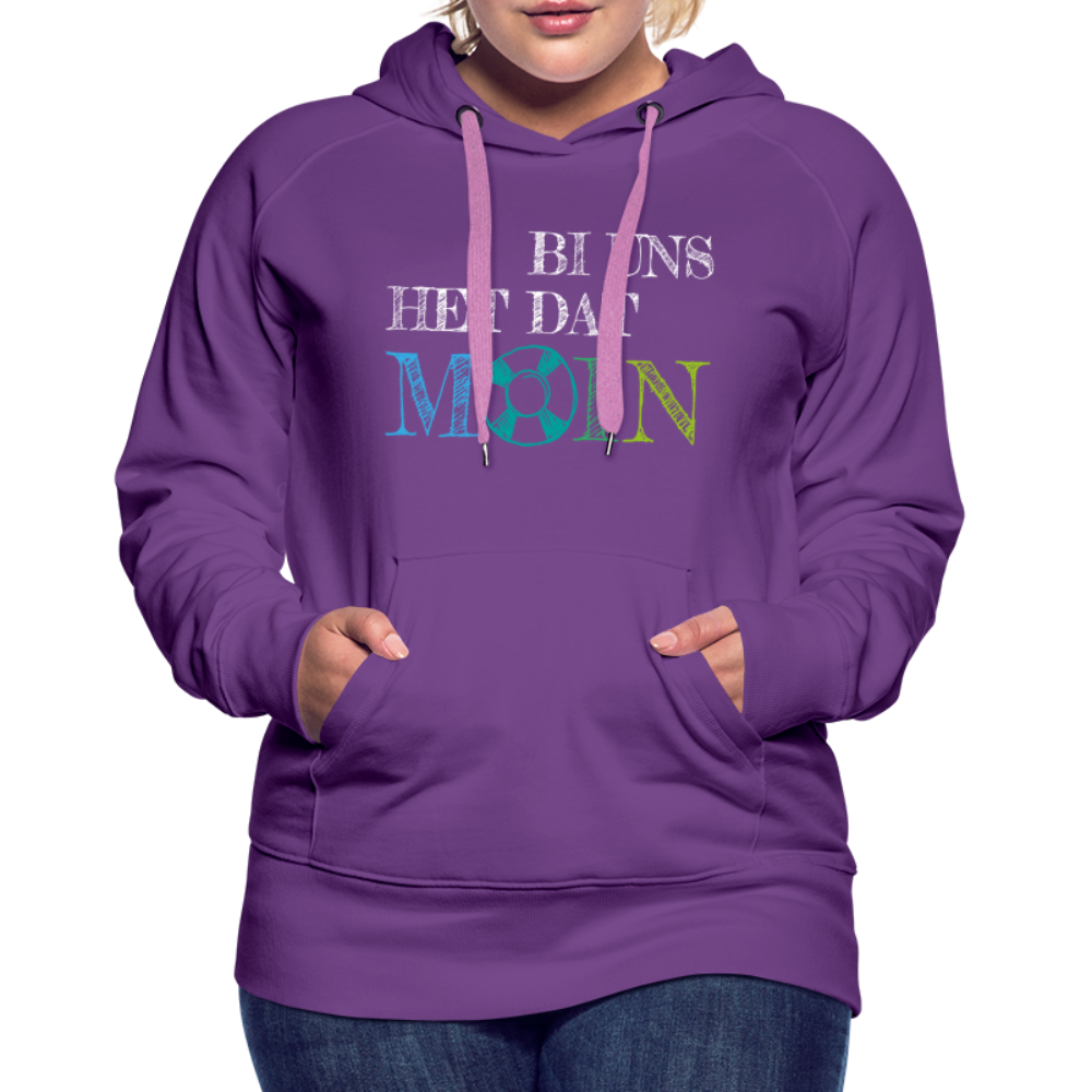 Frauen Premium Hoodie - Bi uns het dat Moin (weiss) - Purple