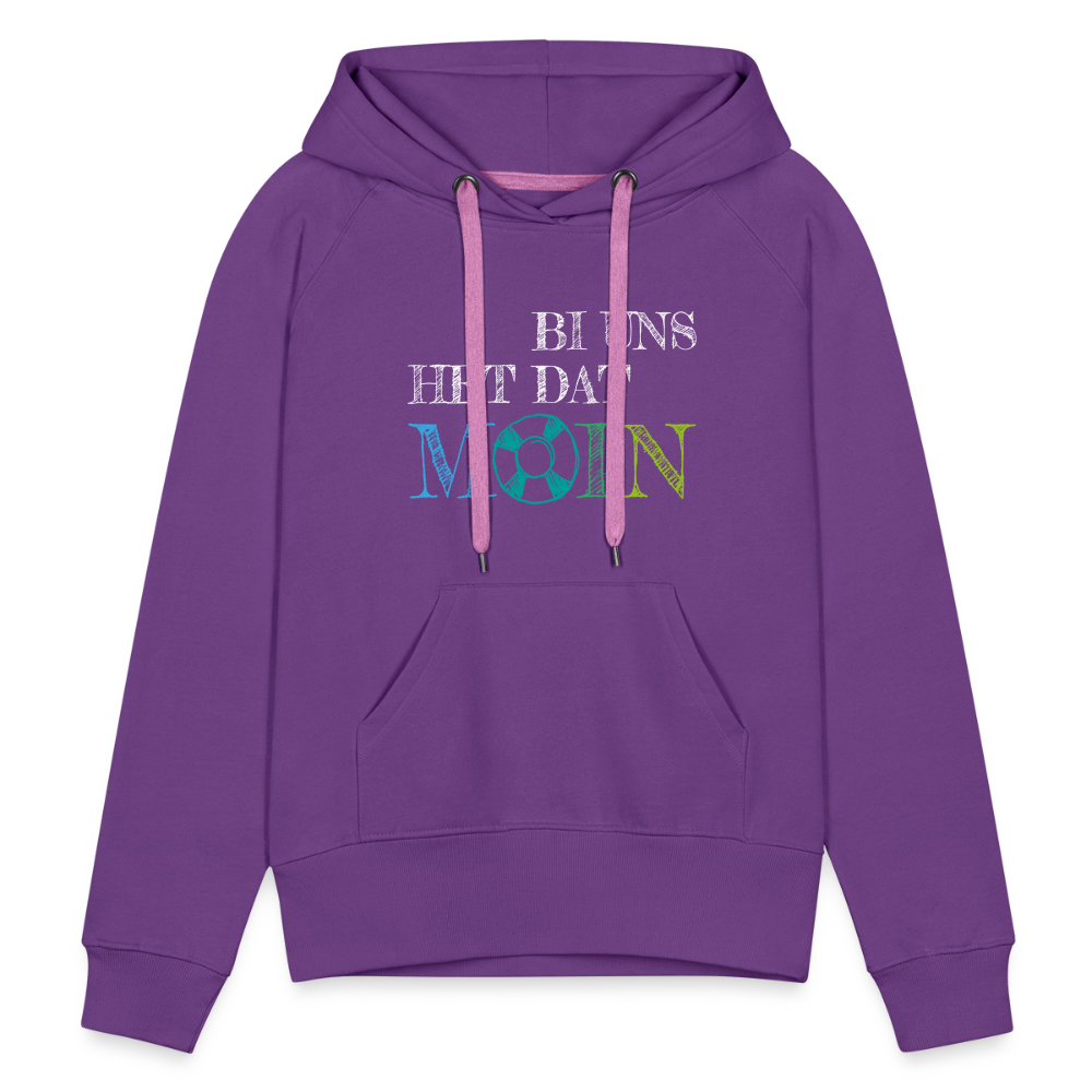 Frauen Premium Hoodie - Bi uns het dat Moin (weiss) - Purple