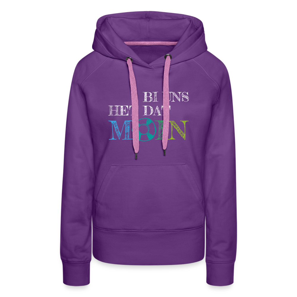 Frauen Premium Hoodie - Bi uns het dat Moin (weiss) - Purple