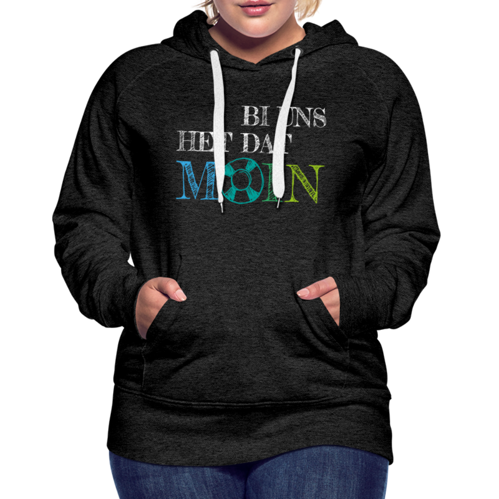 Frauen Premium Hoodie - Bi uns het dat Moin (weiss) - Anthrazit