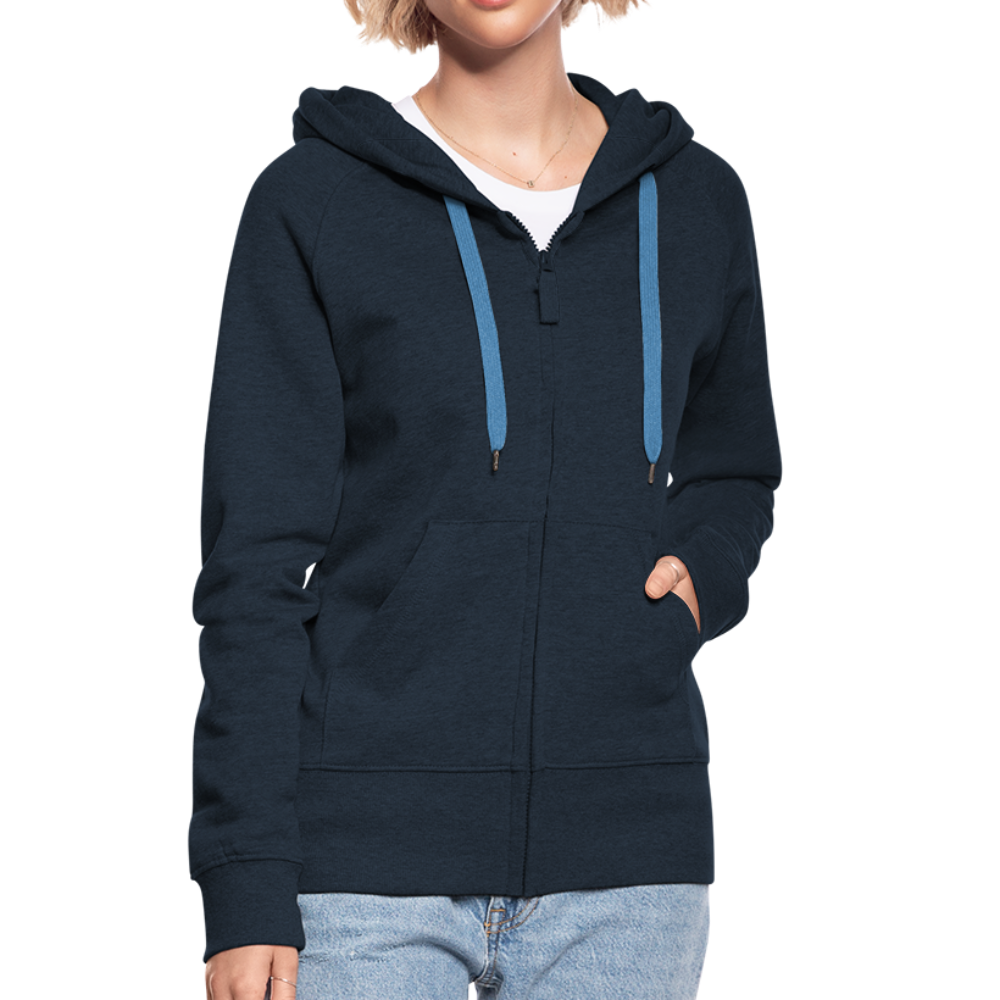 Frauen Premium Kapuzenjacke - Bi uns het dat Moin (weiss) - Navy