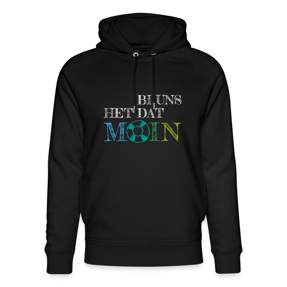 Unisex Bio-Hoodie - Bi uns het dat Moin (weiss) - Schwarz