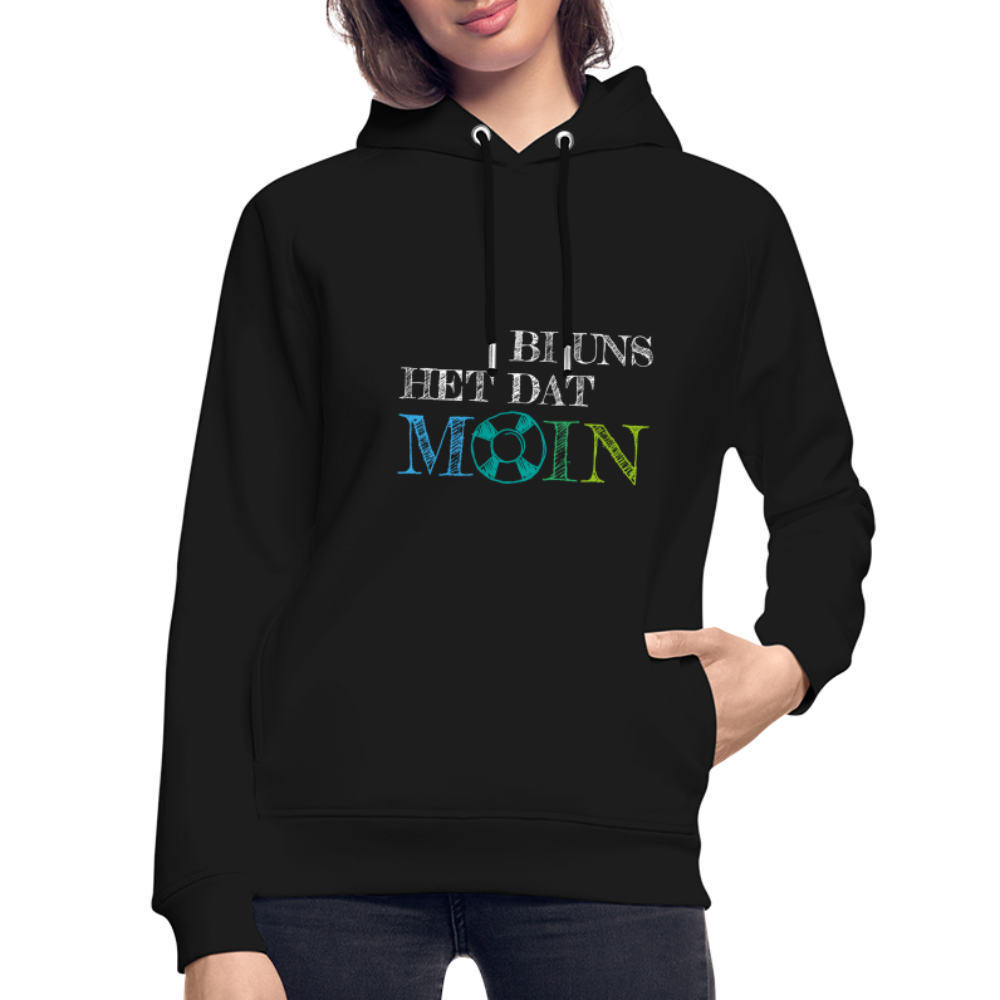 Unisex Bio-Hoodie - Bi uns het dat Moin (weiss) - Schwarz