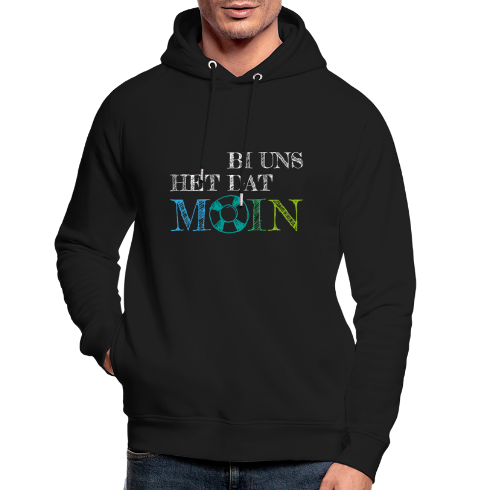 Unisex Bio-Hoodie - Bi uns het dat Moin (weiss) - Schwarz