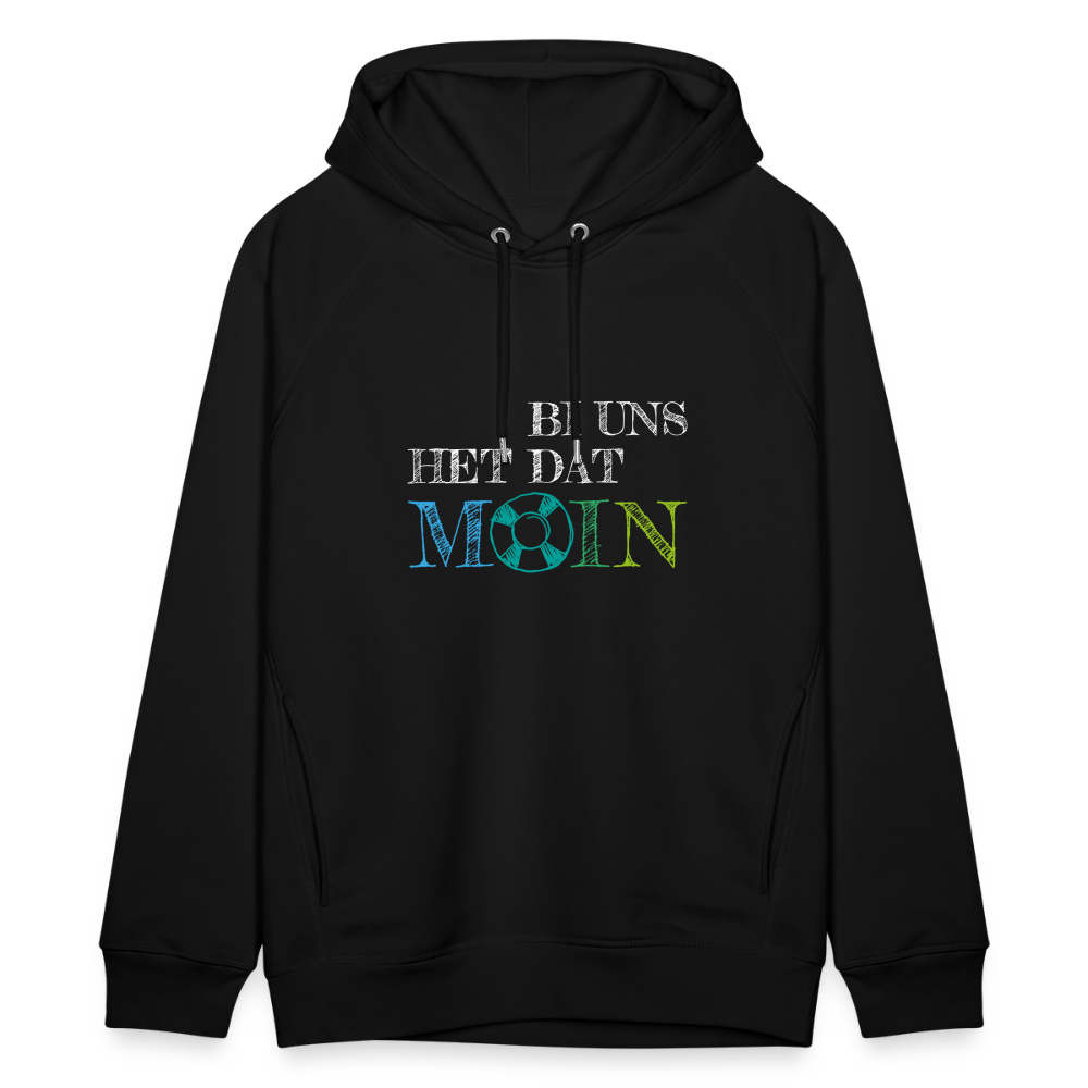 Unisex Bio-Hoodie - Bi uns het dat Moin (weiss) - Schwarz