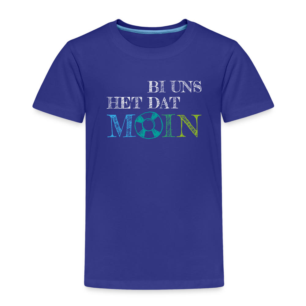 Kinder Premium T-Shirt - Bi uns het dat Moin (weiss) - Königsblau