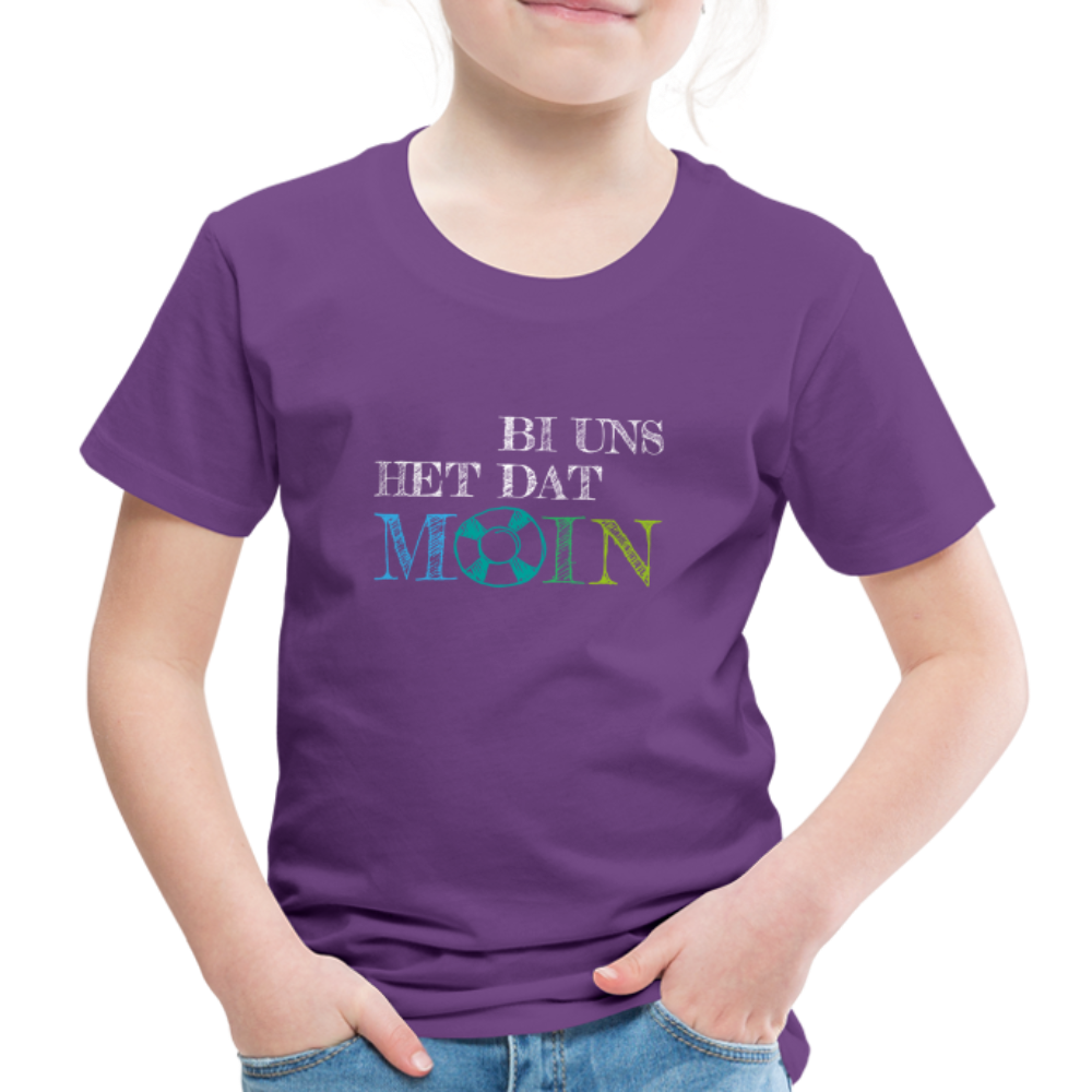 Kinder Premium T-Shirt - Bi uns het dat Moin (weiss) - Lila