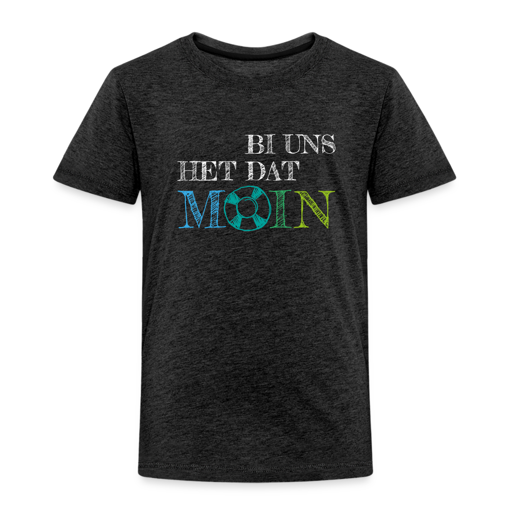 Kinder Premium T-Shirt - Bi uns het dat Moin (weiss) - Anthrazit