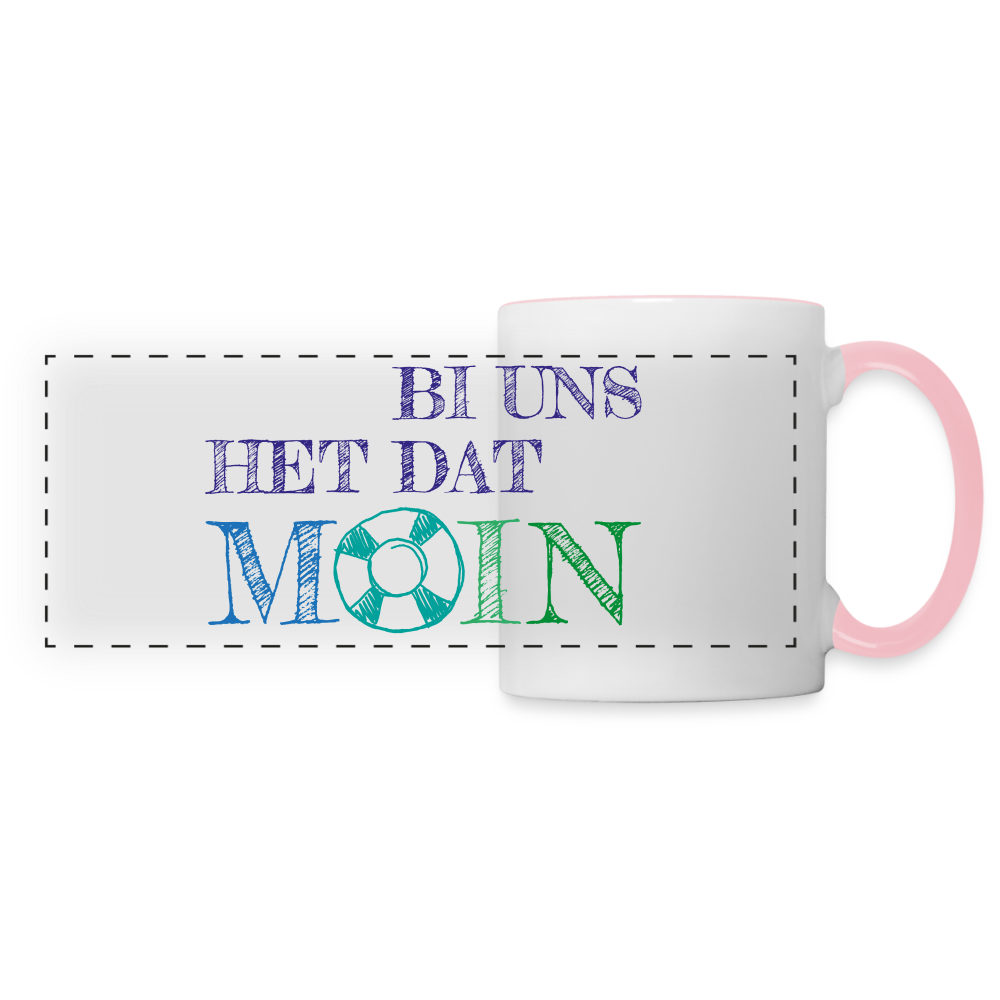 Panoramatasse - Bi uns het dat Moin - Weiß/Pink