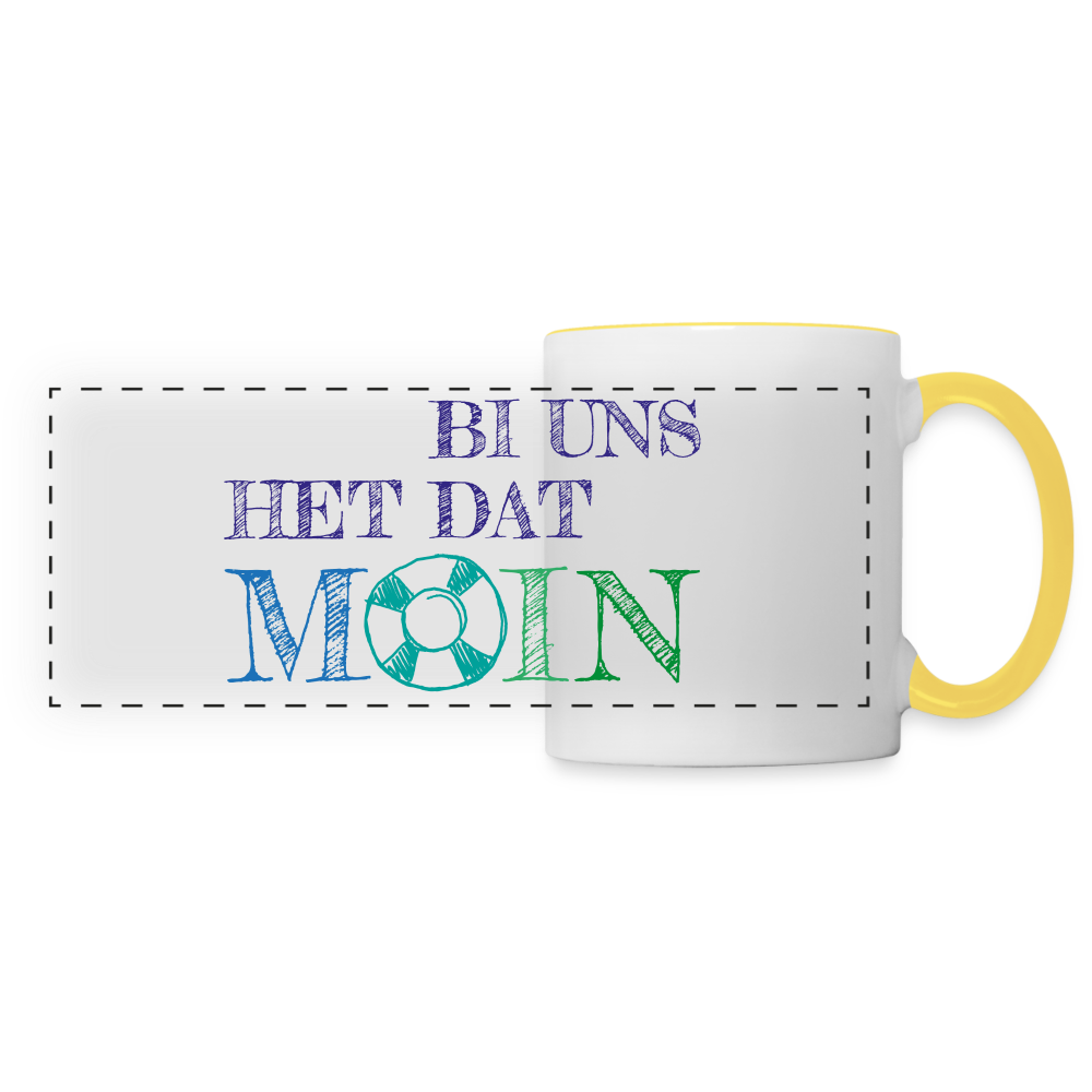 Panoramatasse - Bi uns het dat Moin - Weiß/Gelb