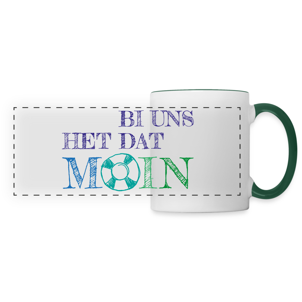 Panoramatasse - Bi uns het dat Moin - Weiß/Dunkelgrün