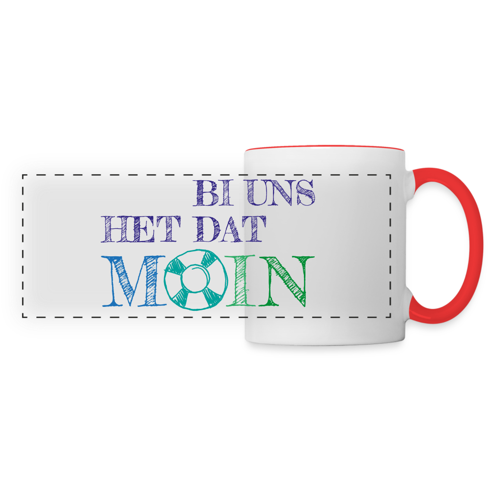 Panoramatasse - Bi uns het dat Moin - Weiß/Rot