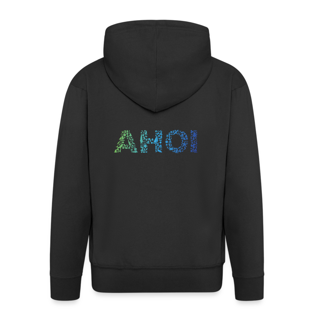 Männer Premium Kapuzenjacke - Ahoi doodles - Schwarz