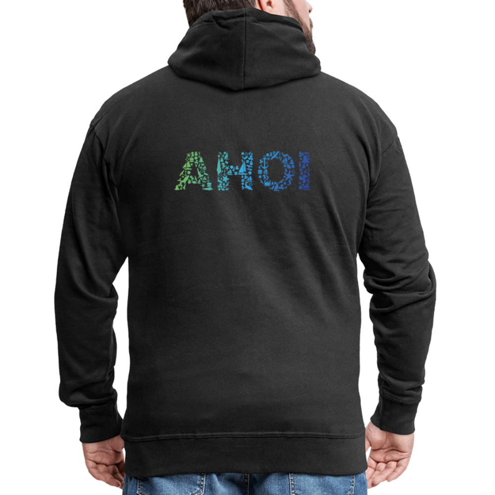 Männer Premium Kapuzenjacke - Ahoi doodles - Schwarz