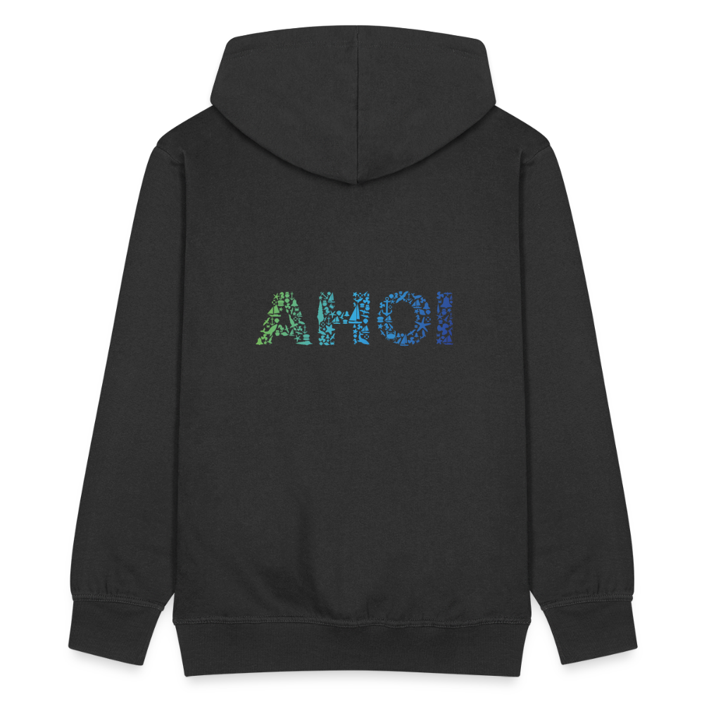 Männer Premium Kapuzenjacke - Ahoi doodles - Schwarz