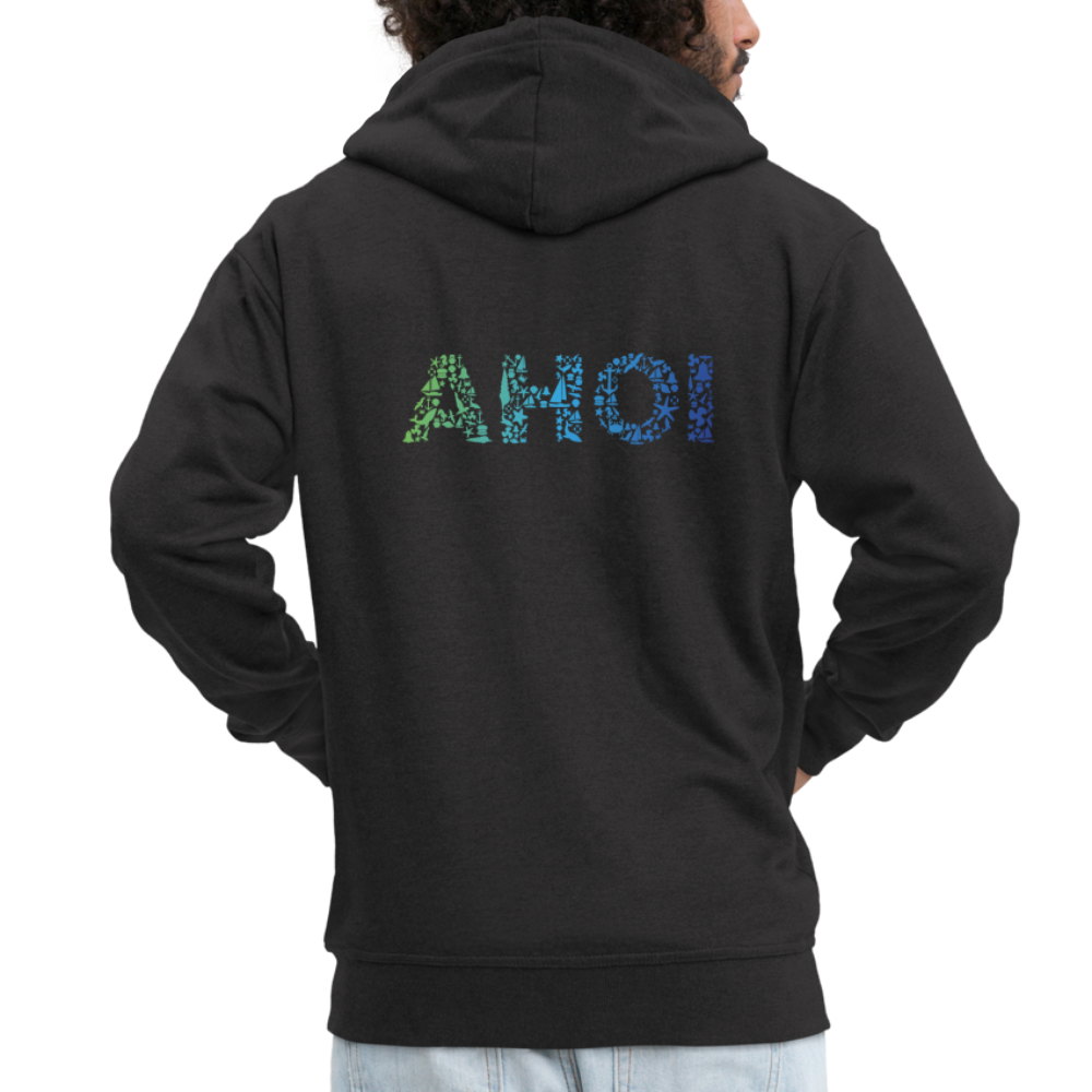 Männer Premium Kapuzenjacke - Ahoi doodles - Schwarz