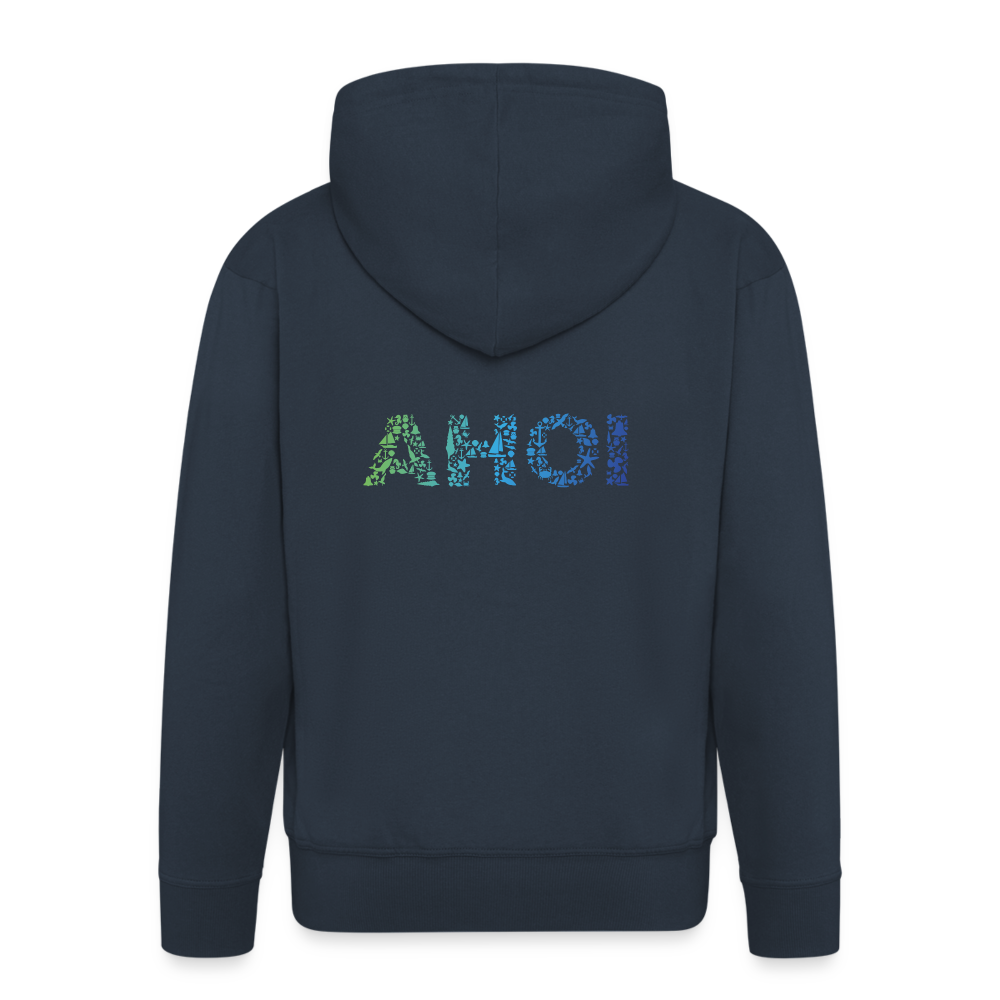 Männer Premium Kapuzenjacke - Ahoi doodles - Navy
