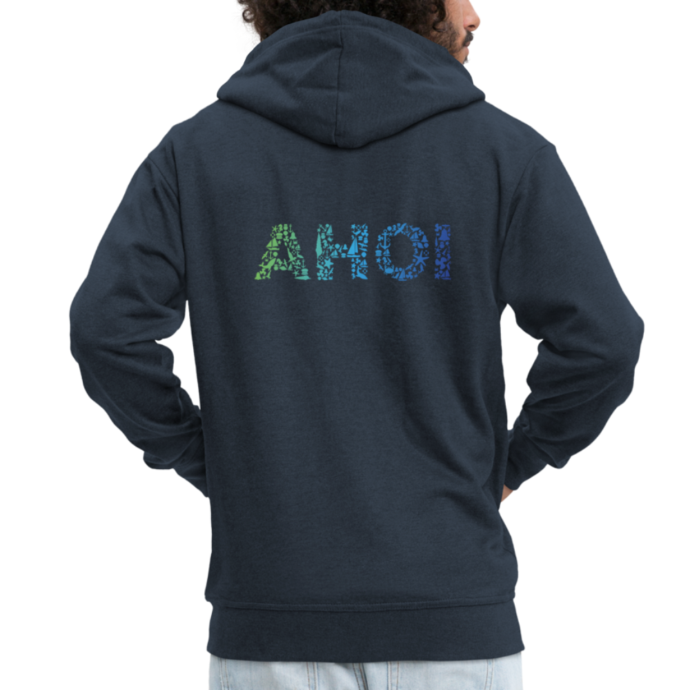 Männer Premium Kapuzenjacke - Ahoi doodles - Navy