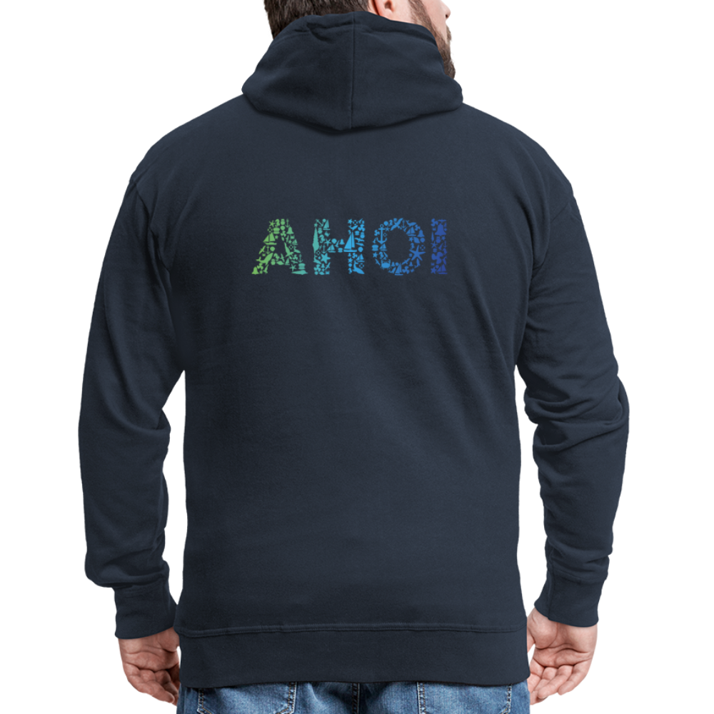Männer Premium Kapuzenjacke - Ahoi doodles - Navy
