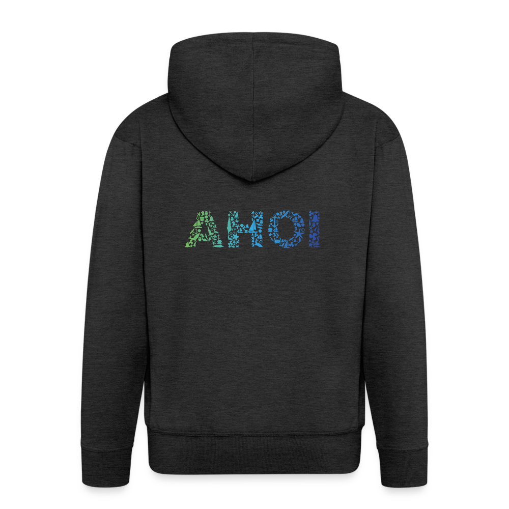 Männer Premium Kapuzenjacke - Ahoi doodles - Anthrazit