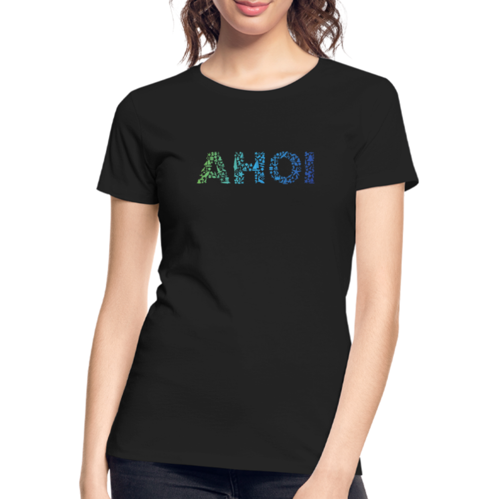 Frauen Premium Bio T-Shirt - Ahoi doodles - Schwarz