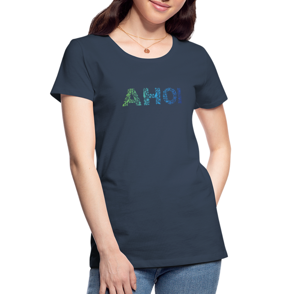 Frauen Premium Bio T-Shirt - Ahoi doodles - Navy