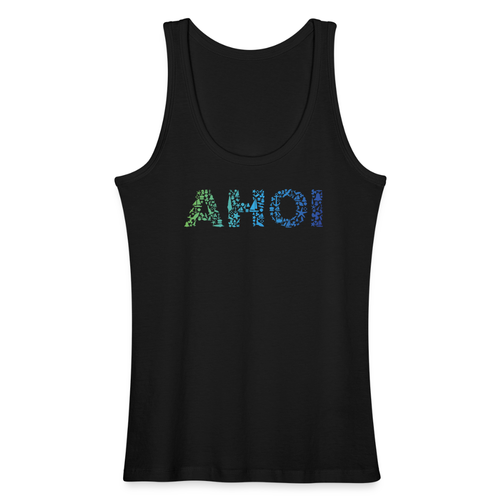Frauen Bio Tank Top - Ahoi doodles - Schwarz